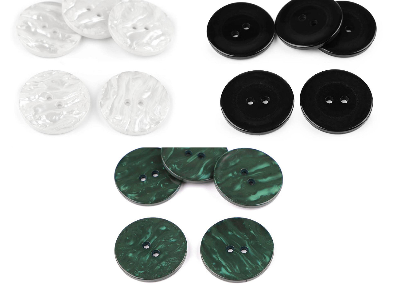 Nasturi sidefați, mărimea 60" - Negru (20 Bucăți)