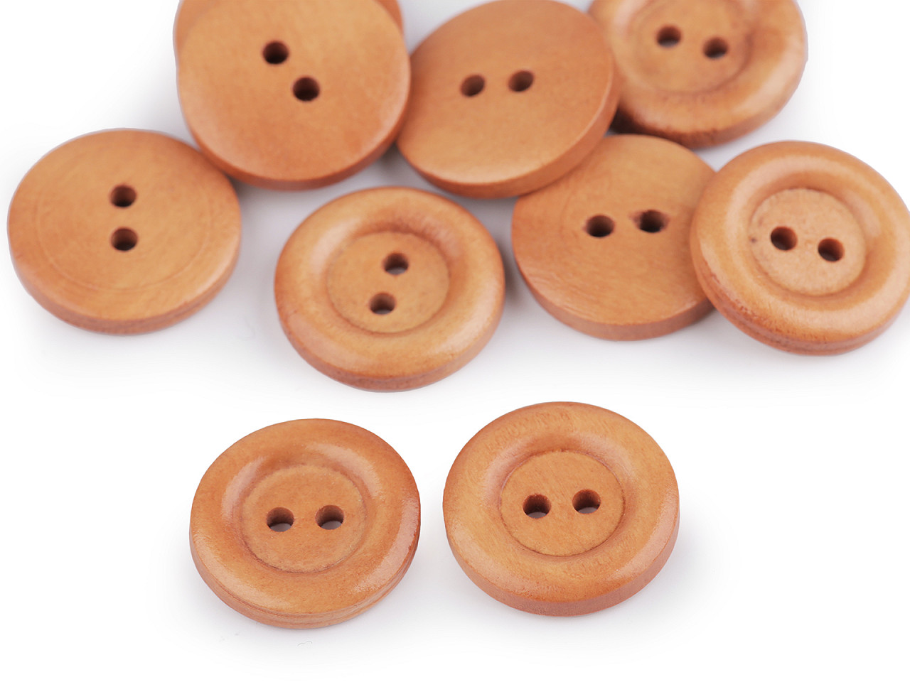Nasturi lemn, 2 găuri, mărimea 20", 24", 28", 30", 32" - Natural deschis (10 Bucăți)