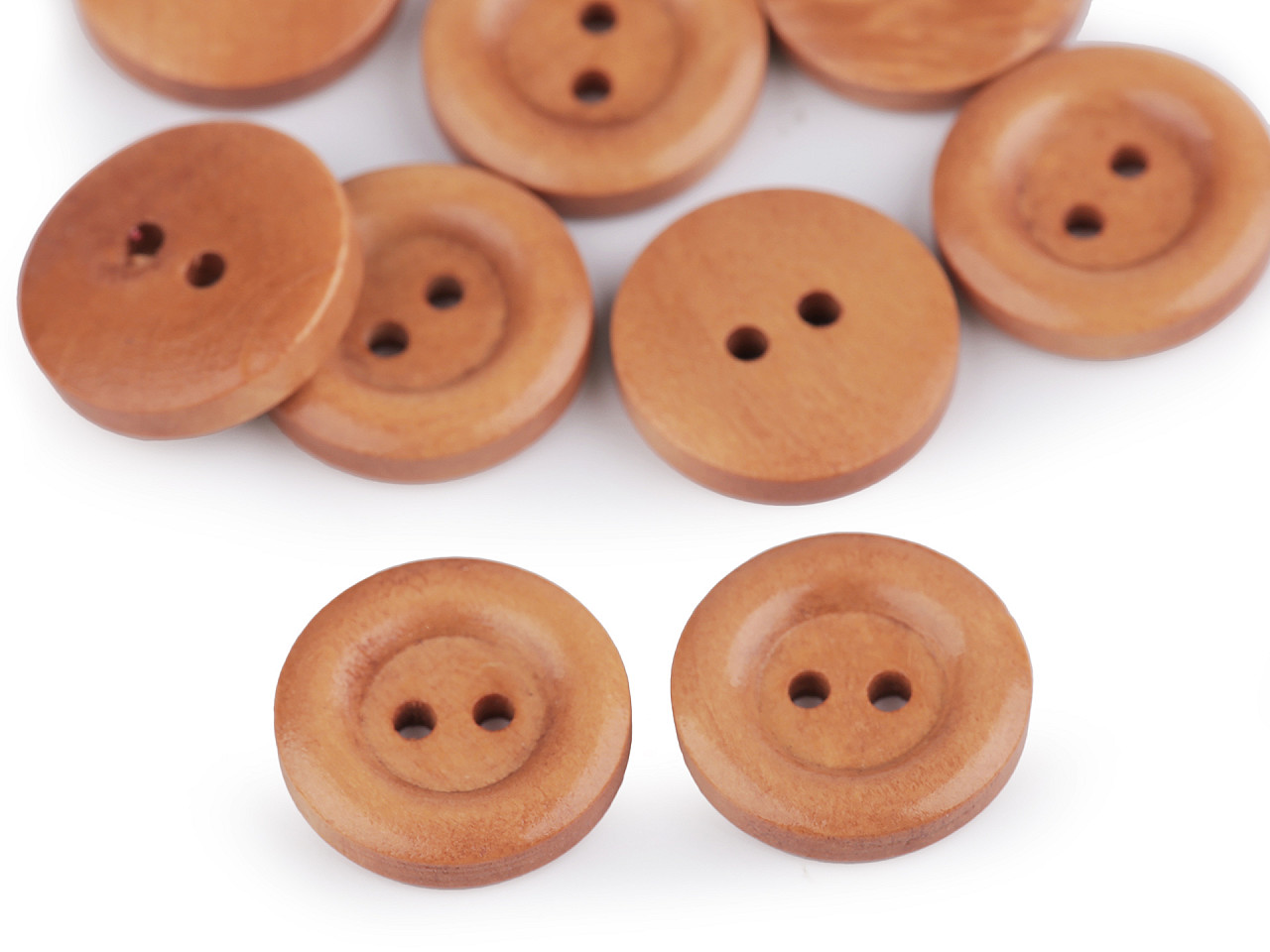 Nasturi lemn, 2 găuri, mărimea 20", 24", 28", 30", 32" - Natural deschis (10 Bucăți)