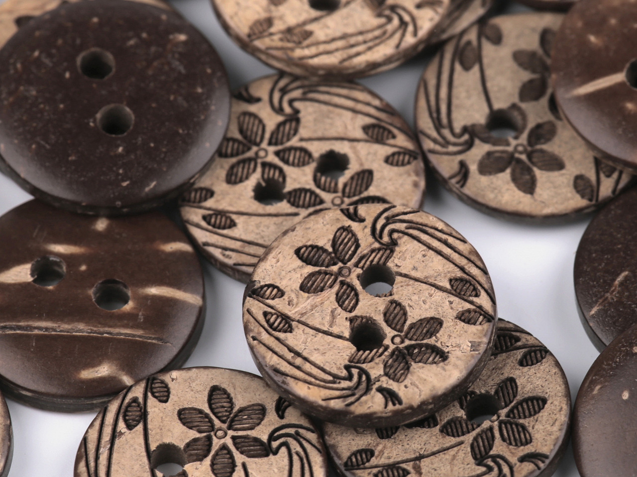 Nasturi cocos, model cu flori, mărimea 24" - Natural mediu (10 Bucăți)