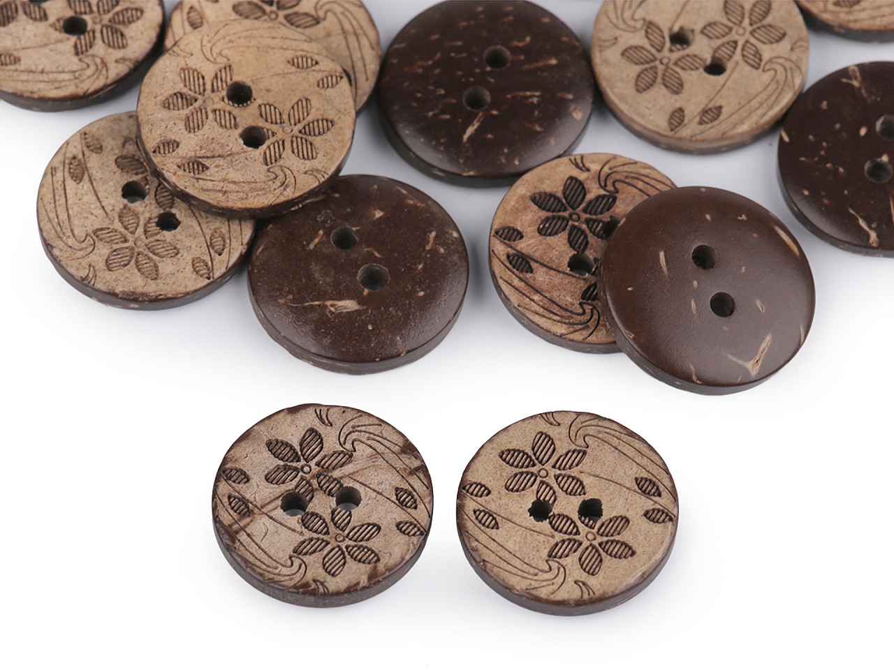 Nasturi cocos, model cu flori, mărimea 24" - Natural mediu (10 Bucăți)