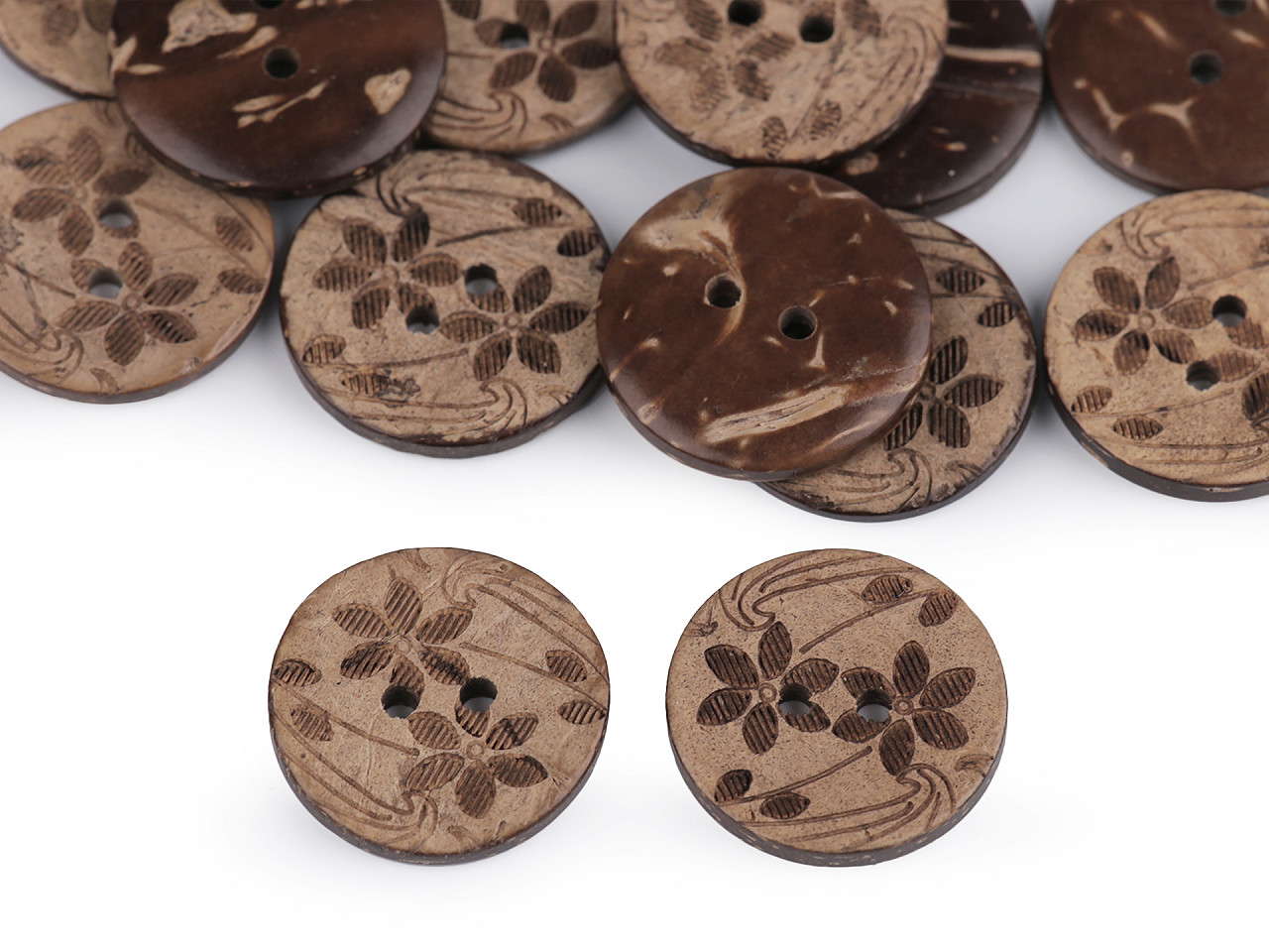 Nasturi cocos, model cu flori, mărimea 24" - Natural mediu (10 Bucăți)