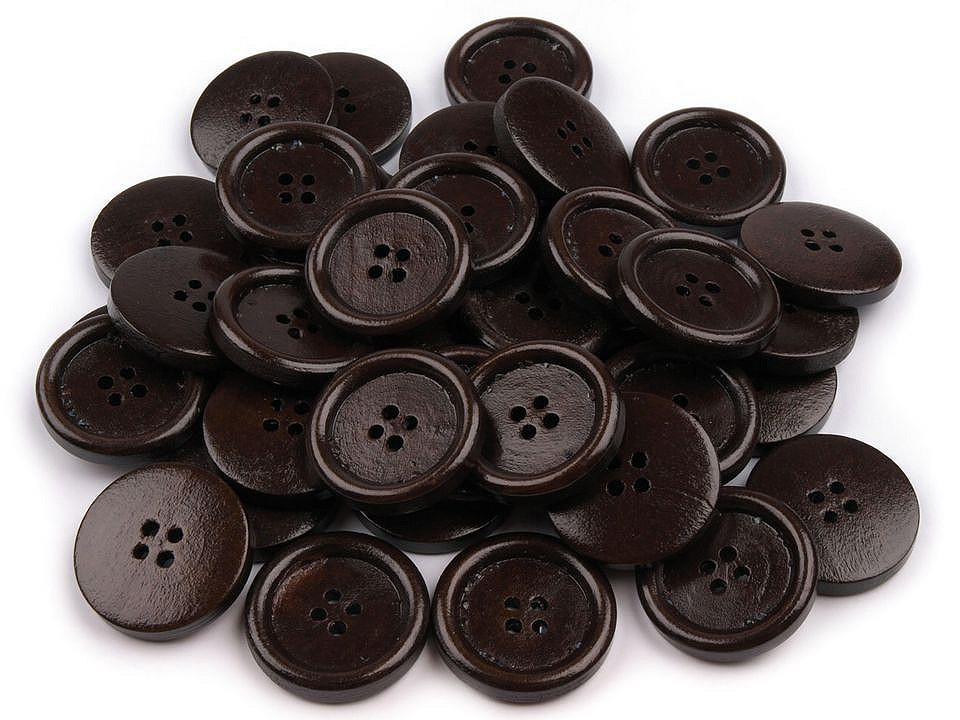 Nasturi lemn, 4 găuri, mărimea 40" - Cireș (50 Bucăți)