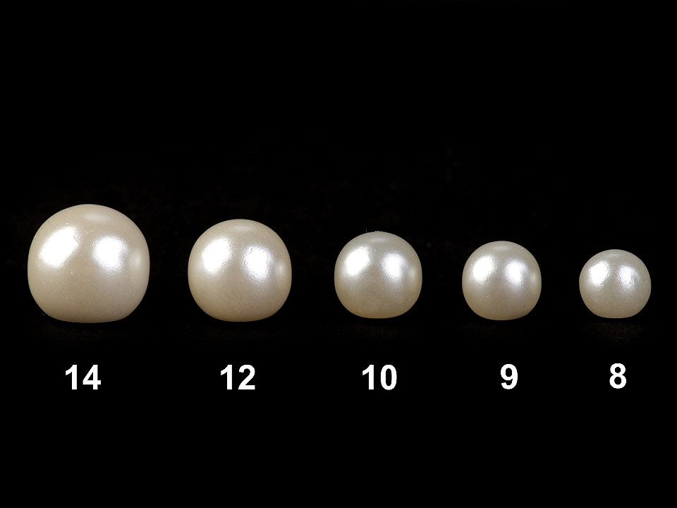 Perle de cusut / nasturi, ø14 mm - Alb sidefat (10 Bucăți)