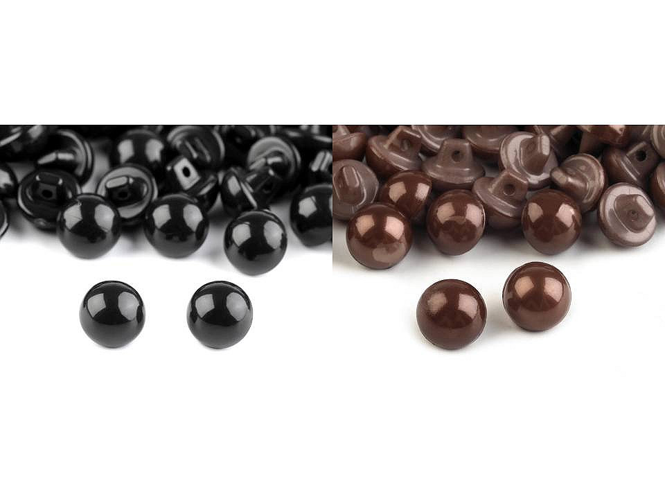 Nasture / ochi pentru jucării, ø9 mm - Negru (20 Bucăți)