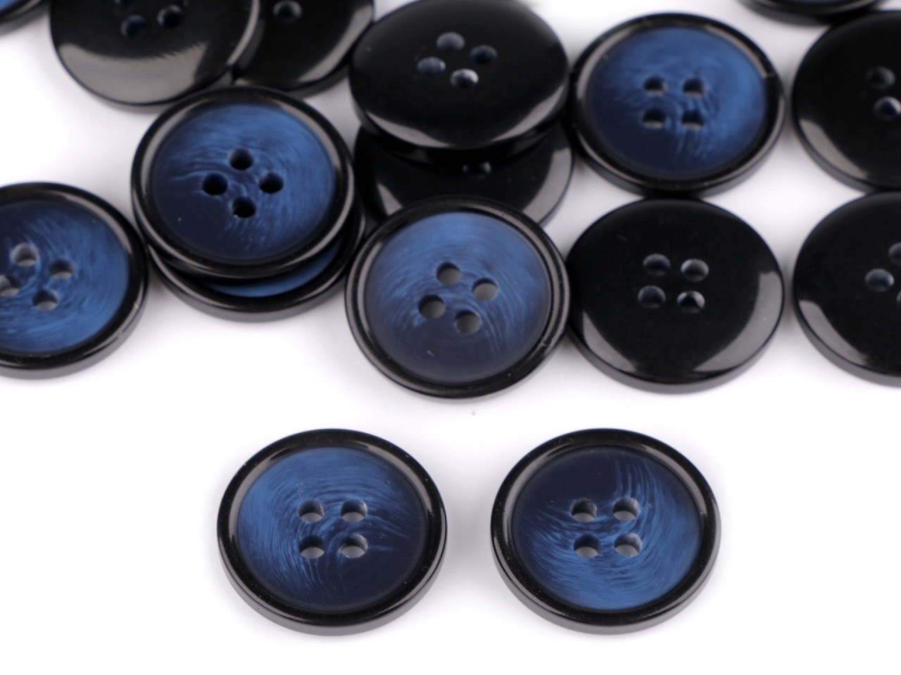 Nasturi plastic, 4 găuri, mărimea 24", 32", 36", 40" - Negru (20 Bucăți)