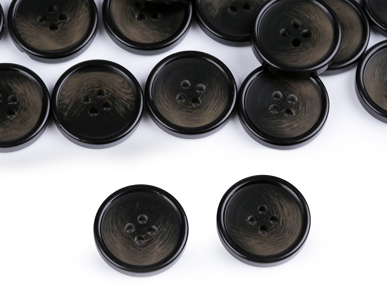 Nasturi plastic, 4 găuri, mărimea 24", 32", 36", 40" - Negru (20 Bucăți)