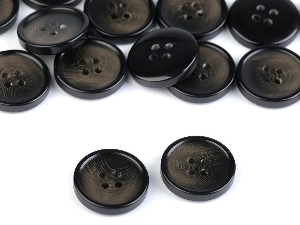 Nasturi plastic, 4 găuri, mărimea 24", 32", 36", 40" - Negru (20 Bucăți)