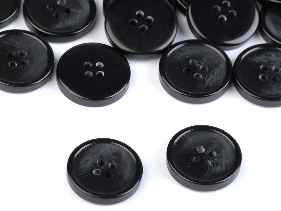 Nasturi plastic, 4 găuri, mărimea 24", 32", 36", 40" - Negru (20 Bucăți)
