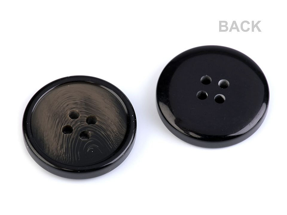 Nasturi plastic, 4 găuri, mărimea 24", 32", 36", 40" - Negru (20 Bucăți)