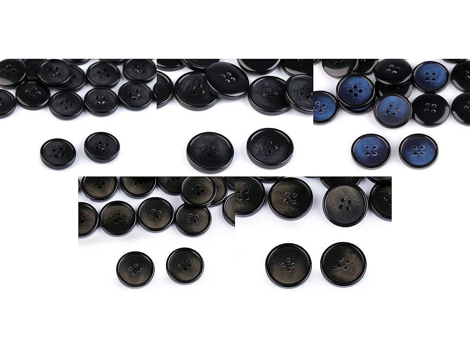 Nasturi plastic, 4 găuri, mărimea 24", 32", 36", 40" - Negru (20 Bucăți)