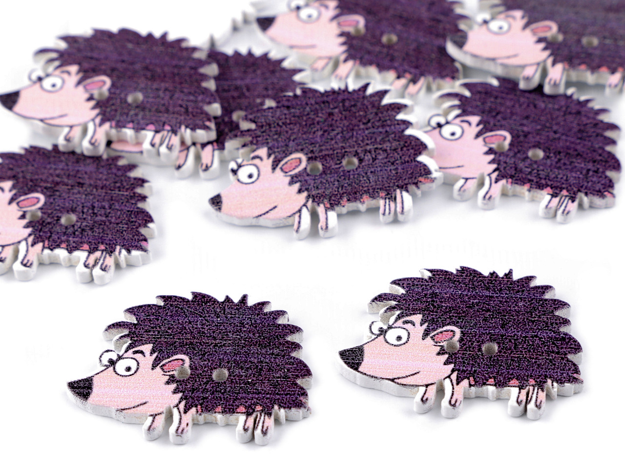 Nasturi decorativi din lemn - cățel, arici, gărgăriță, tigru - Maro (10 Bucăți)