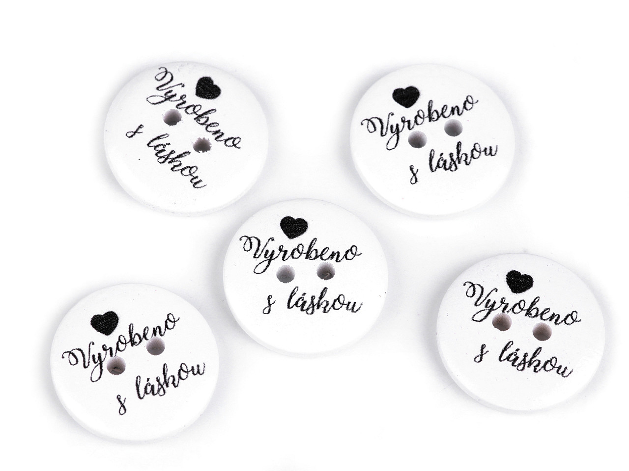 Nasturi decorativi din lemn - handmade - Alb (50 Bucăți)