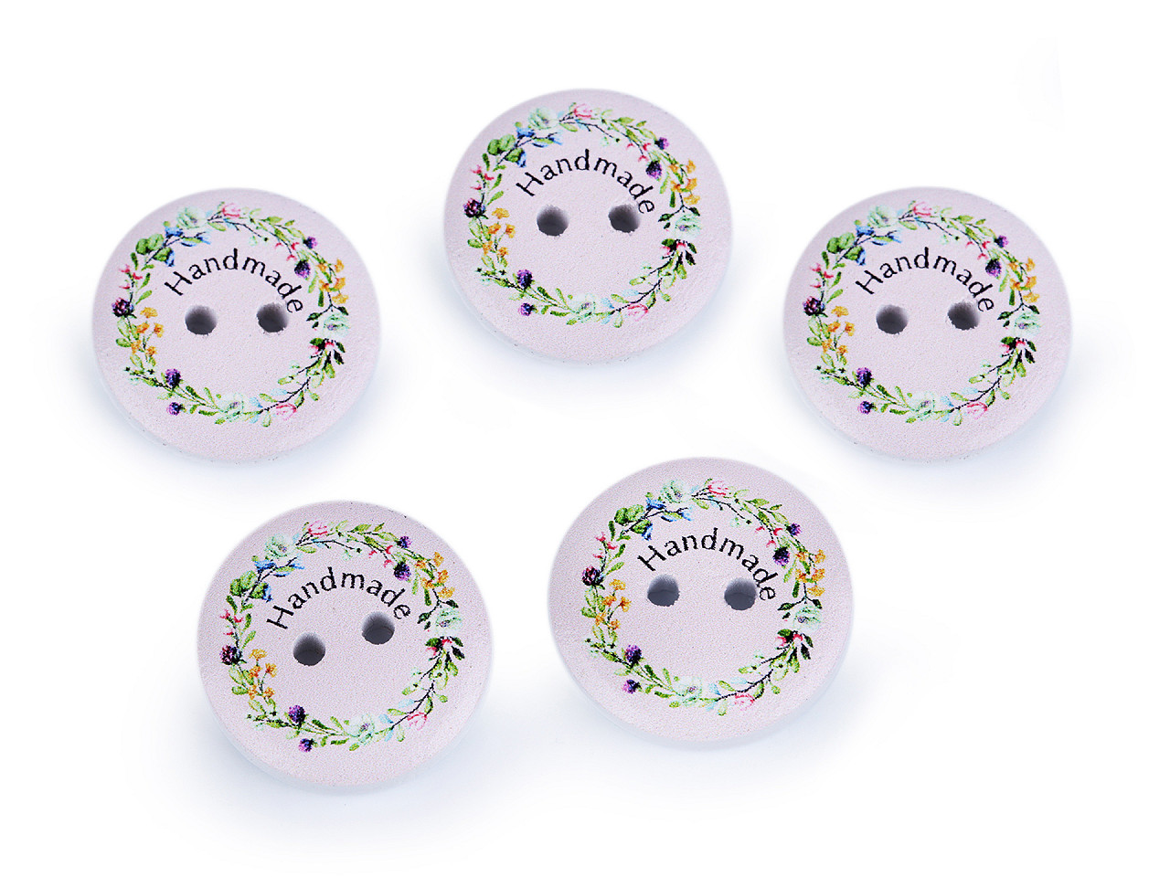 Nasturi decorativi din lemn - handmade - Alb (50 Bucăți)