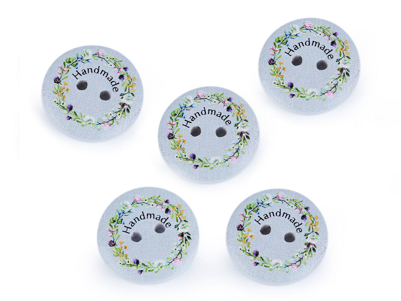 Nasturi decorativi din lemn - handmade - Alb (50 Bucăți)