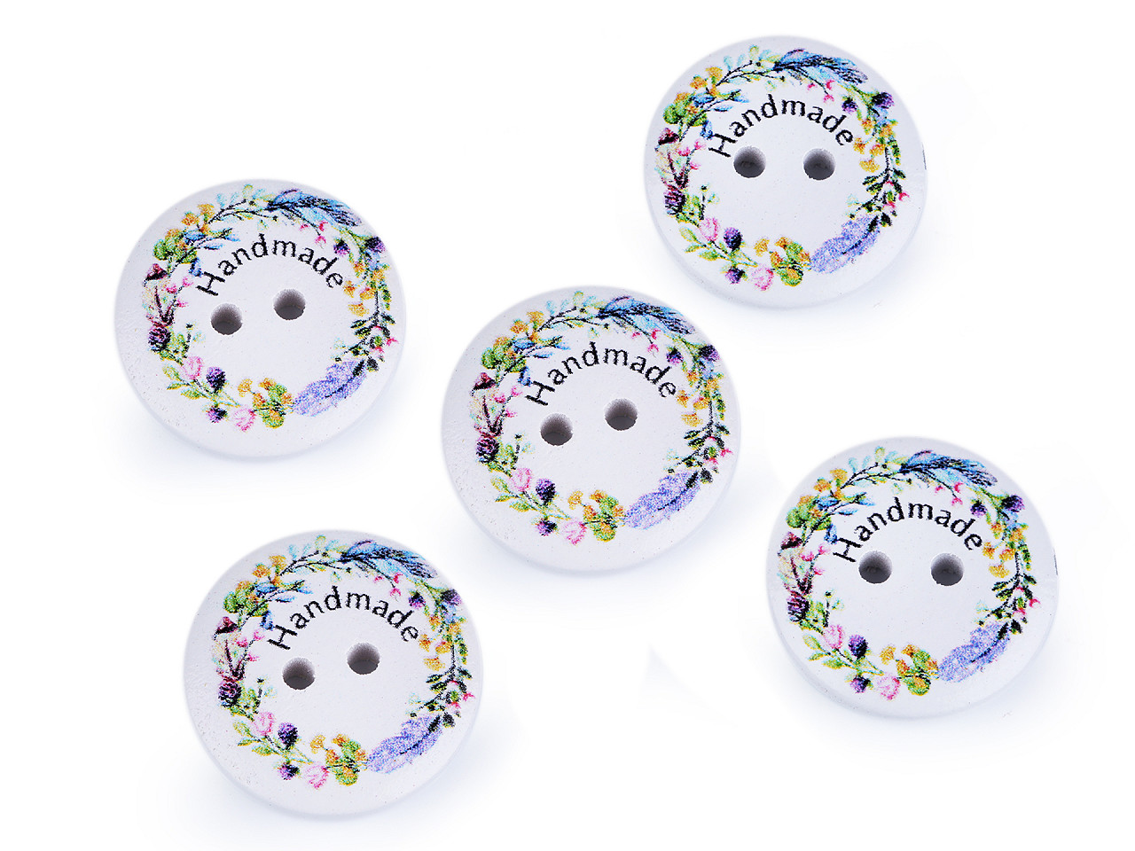 Nasturi decorativi din lemn - handmade - Alb (50 Bucăți)