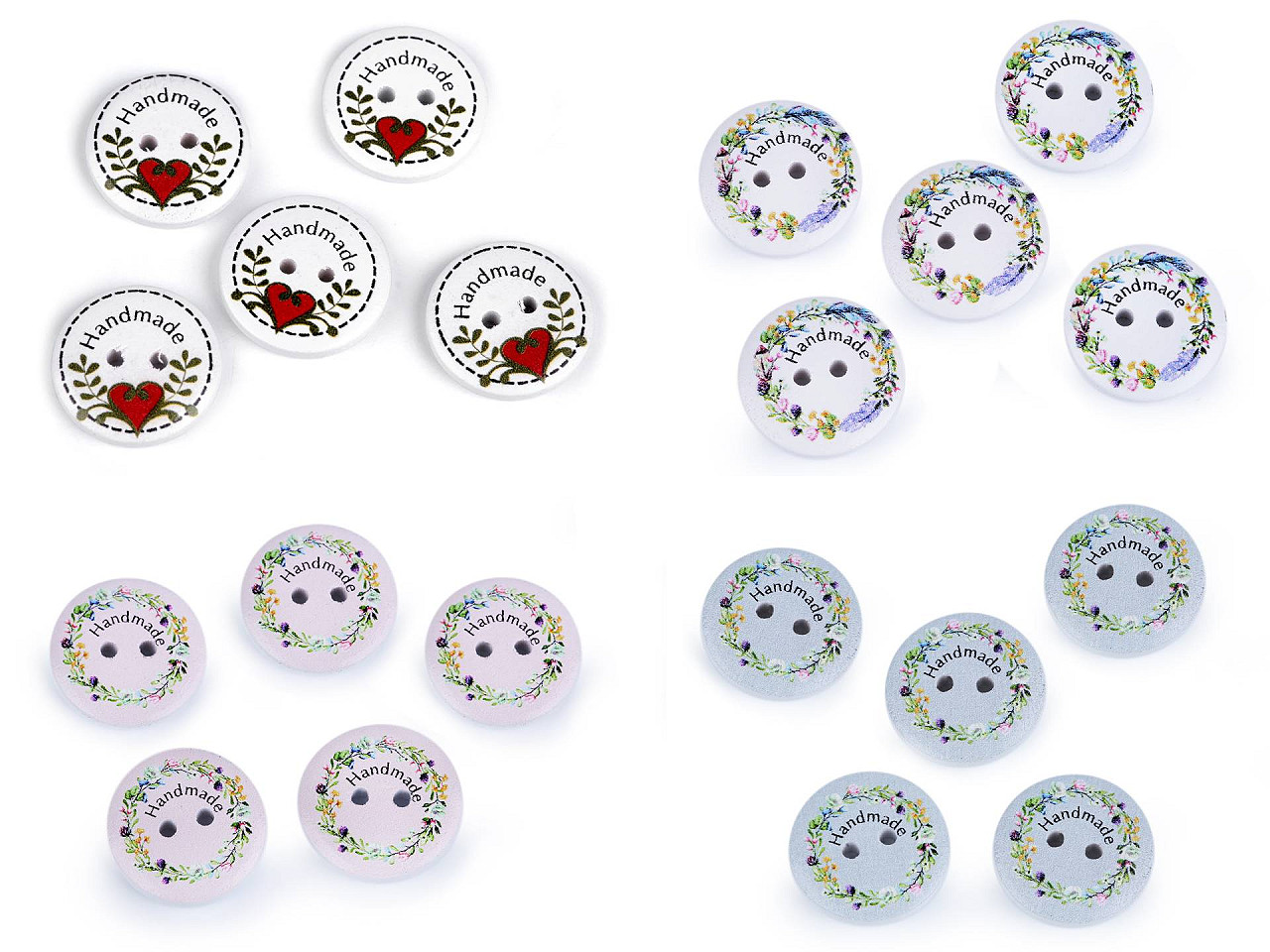Nasturi decorativi din lemn - handmade - Alb (50 Bucăți)