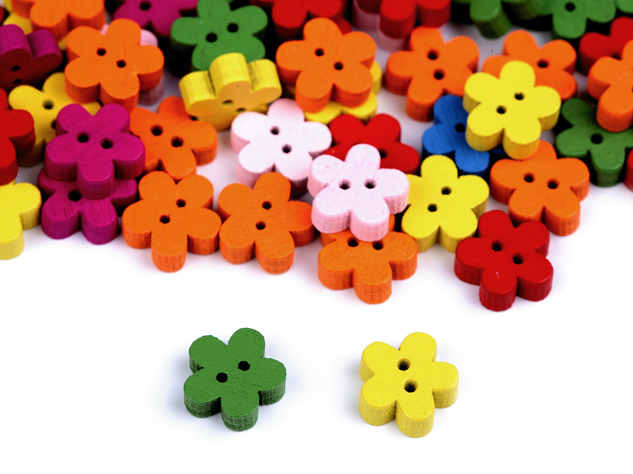 Nasture decorativ din lemn floare - Mix (100 Bucăți)