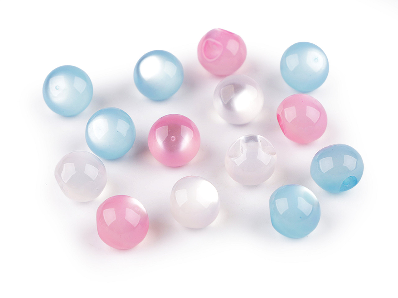 Nasture perlă / ochi de pisică ø11 mm - Roz deschis (10 Bucăți)