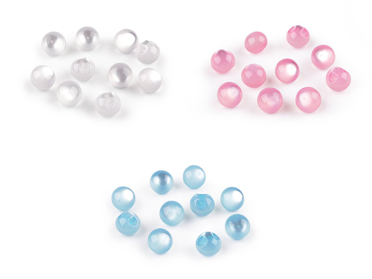 Nasture perlă / ochi de pisică ø11 mm - Roz deschis (10 Bucăți)