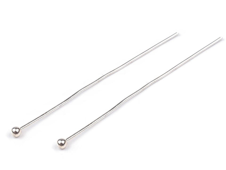 Ace cu biluță, 40 mm - Argintiu deschis (50 Bucăți)