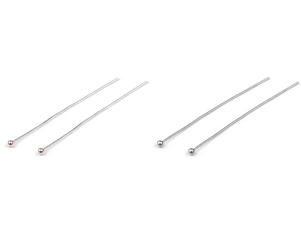 Ace cu biluță, 40 mm - Argintiu deschis (50 Bucăți)