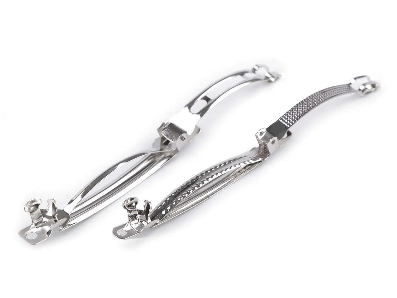 Bază clamă de păr 7,5x78 mm - Platinum (2 Bucăți)