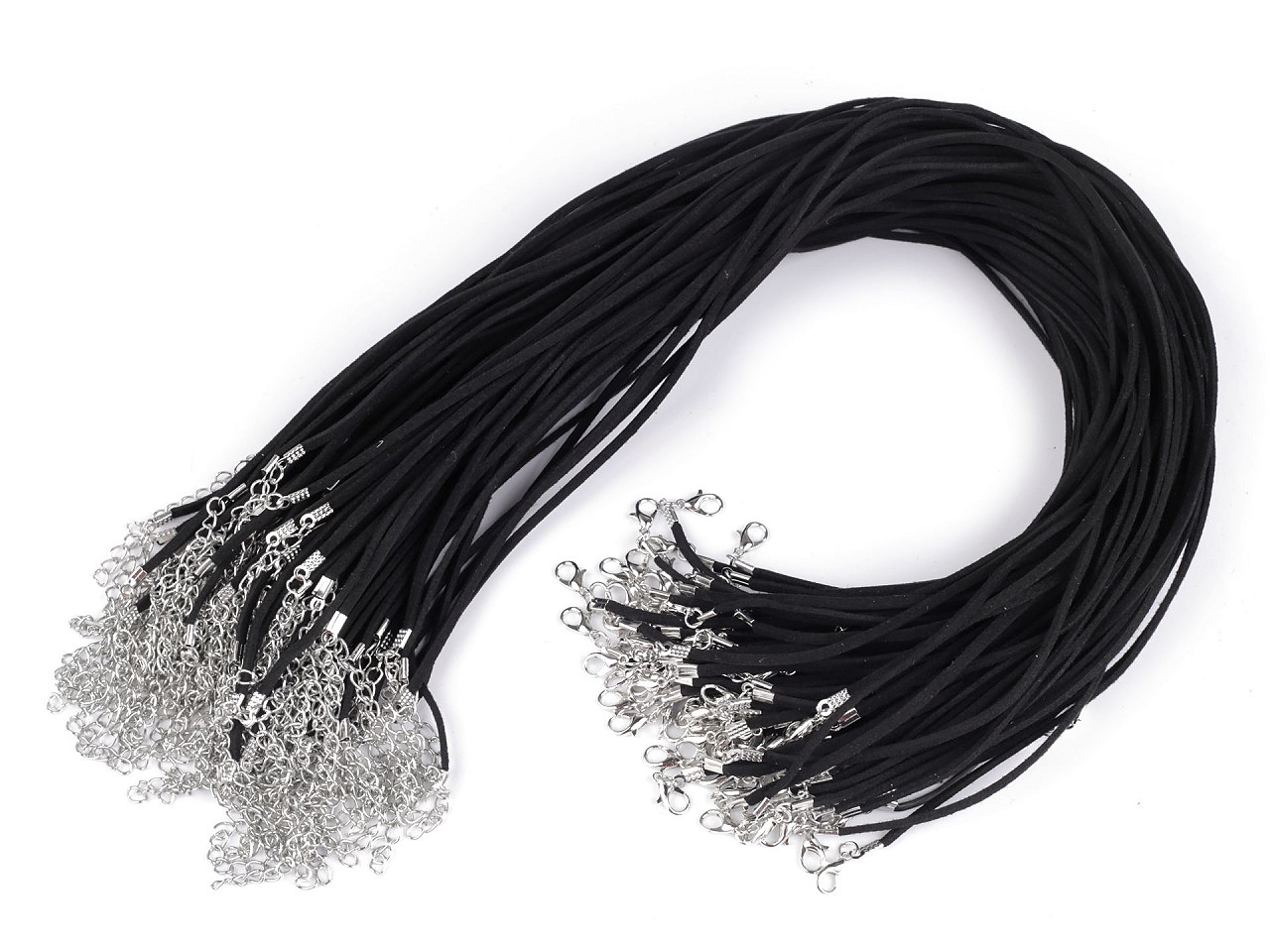 Șnur imitație piele cu carabină, 0,3x45cm - Maro închis (100 Bucăți)