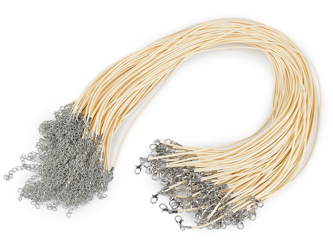 Bază colier șnur împletit cu închizătoare lobster, 45 cm - Albastru deschis (10 Bucăți)