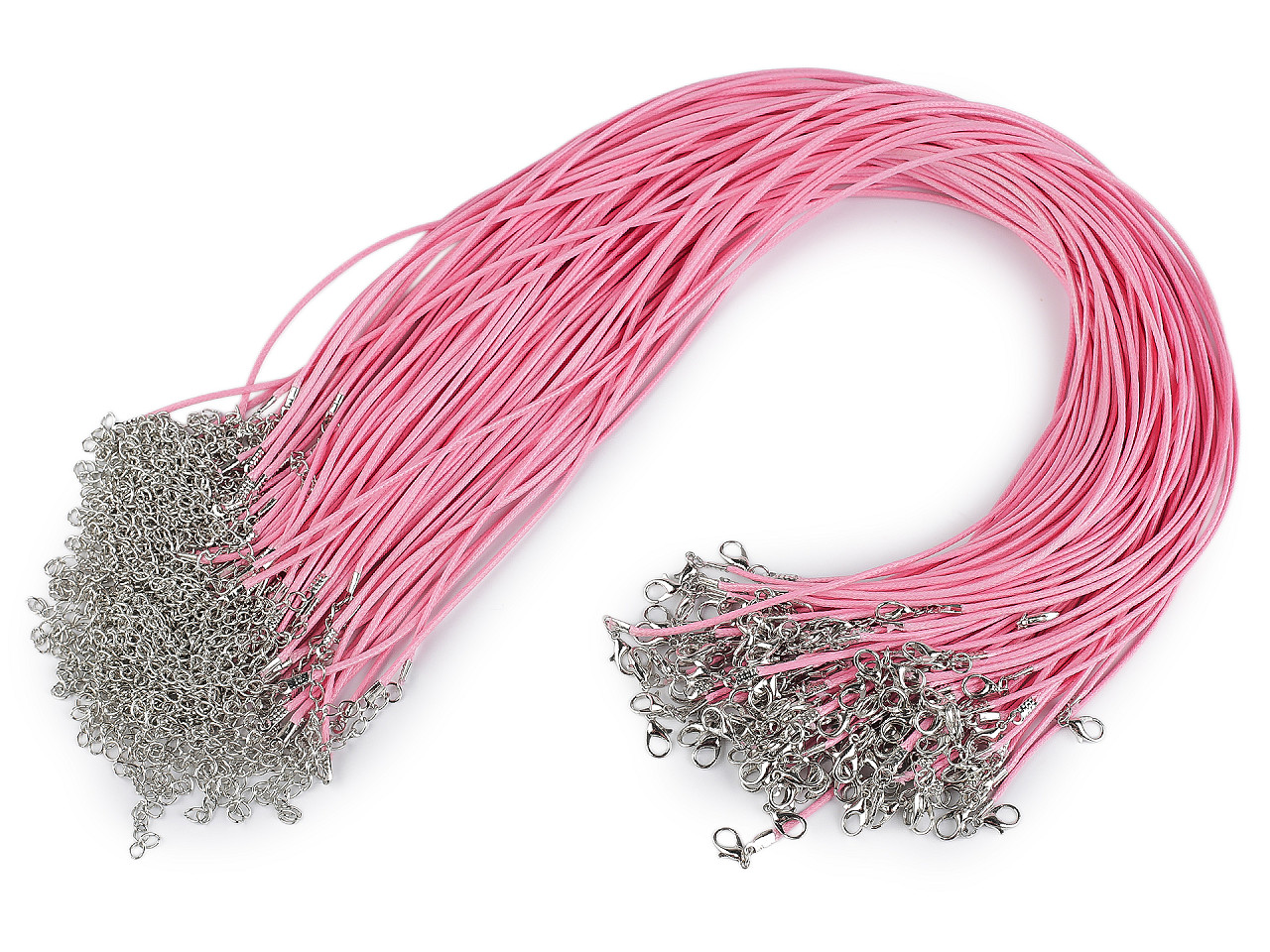 Bază colier șnur împletit cu închizătoare lobster, 45 cm - Albastru deschis (10 Bucăți)