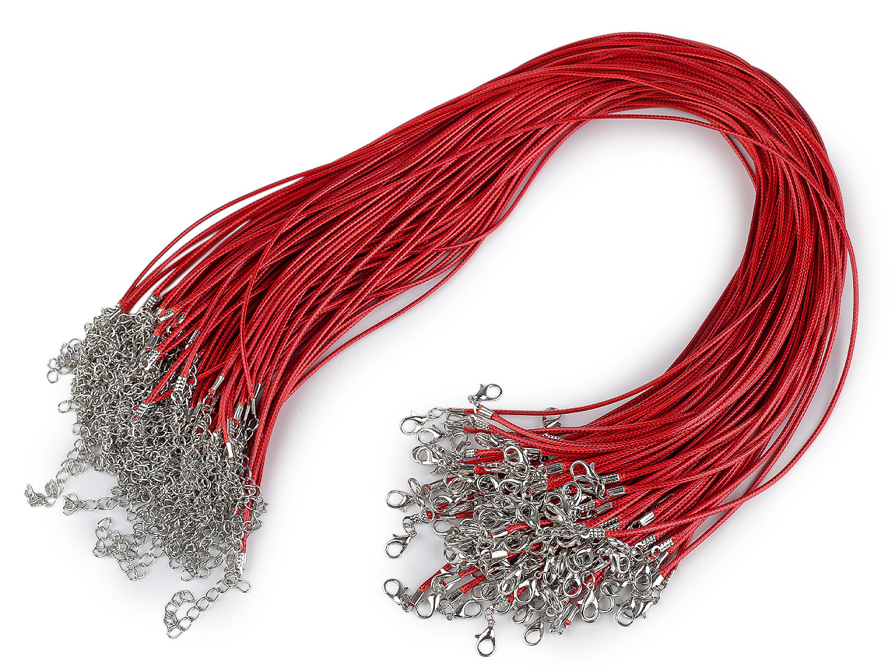 Bază colier șnur împletit cu închizătoare lobster, 45 cm - Albastru deschis (10 Bucăți)