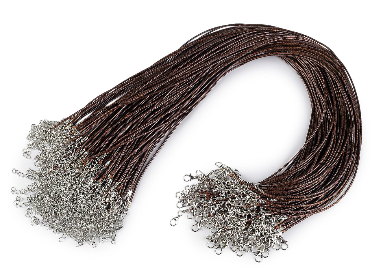 Bază colier șnur împletit cu închizătoare lobster, 45 cm - Albastru deschis (10 Bucăți)