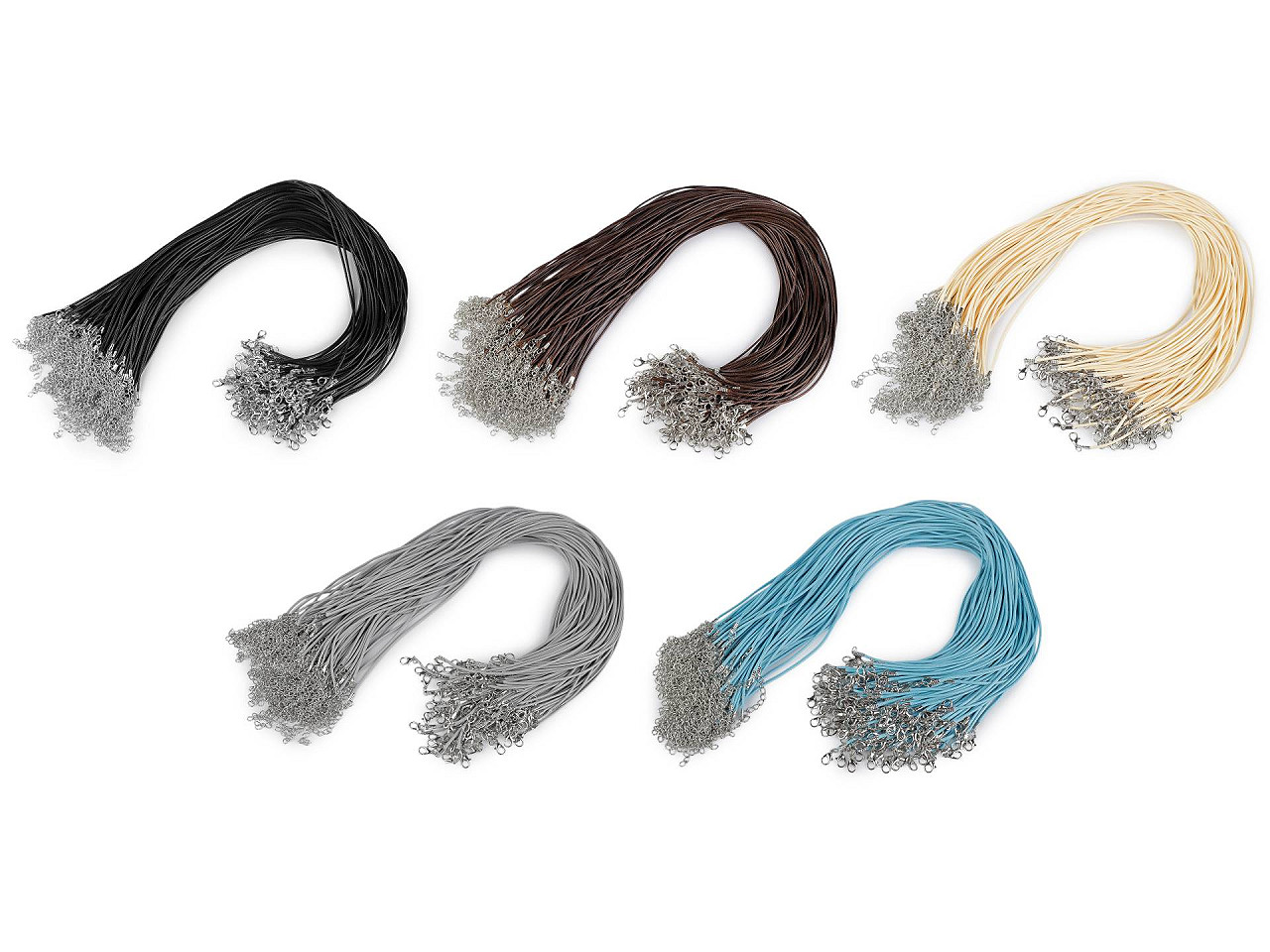 Bază colier șnur împletit cu închizătoare lobster, 45 cm - Albastru deschis (10 Bucăți)