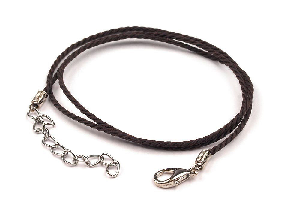 Bază colier șnur  bumbac răsucit, 45 cm - Negru (10 Bucăți)