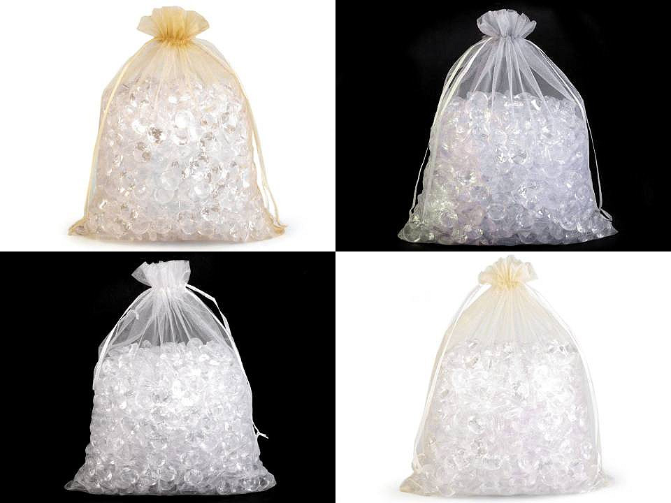 Săculeț organza pentru cadouri, 21x29 cm - Argintiu (10 Bucăți)