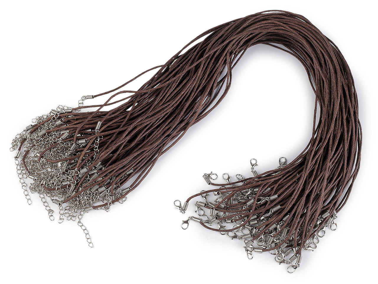 Bază colier șnur cerat cu închizătoare, 45 cm - Maro cafeniu (100 Bucăți)