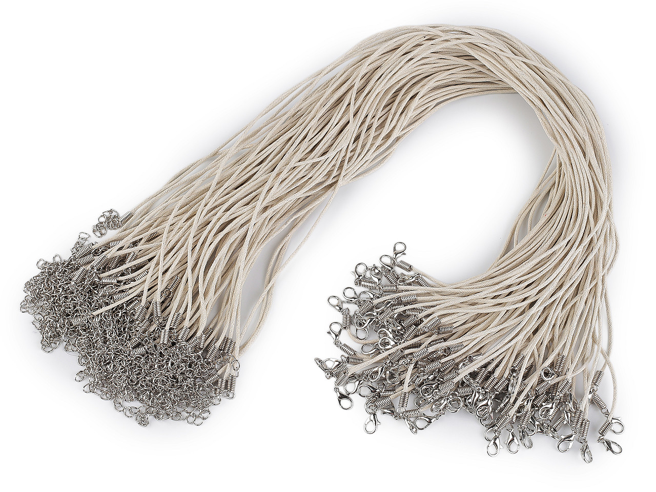 Bază colier șnur cerat cu închizătoare, 45 cm - Maro cafeniu (100 Bucăți)