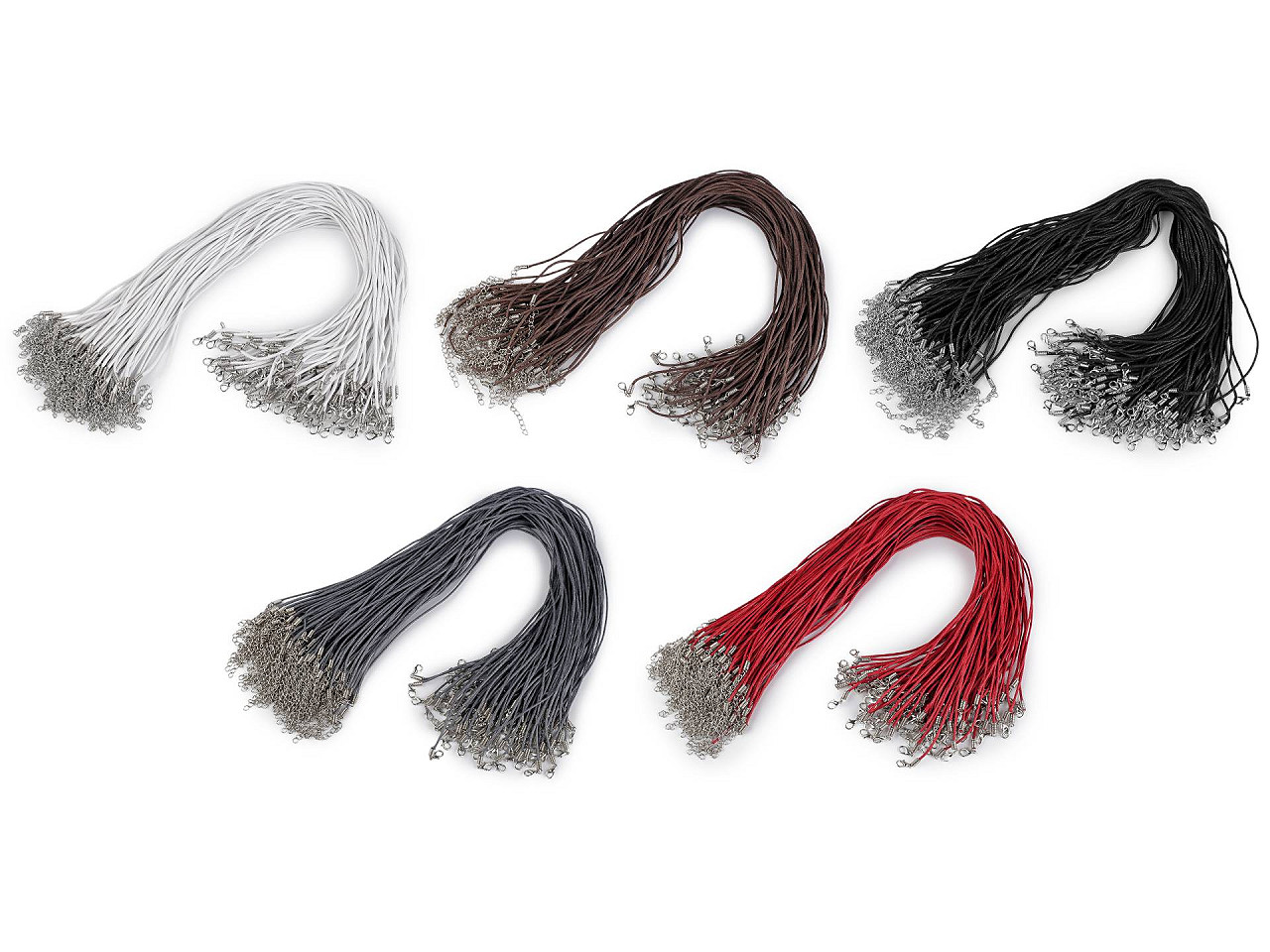 Bază colier șnur cerat cu închizătoare, 45 cm - Maro cafeniu (100 Bucăți)