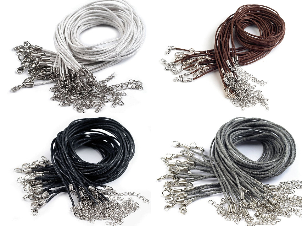 Bază colier șnur cerat cu închizătoare, 45 cm - Maro cafeniu (100 Bucăți)