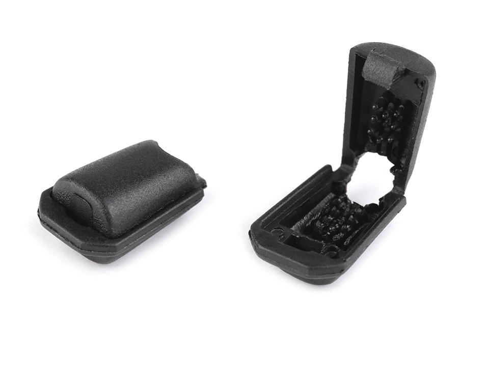 Capăt șnur, 13x19 mm - Negru (20 Bucăți)