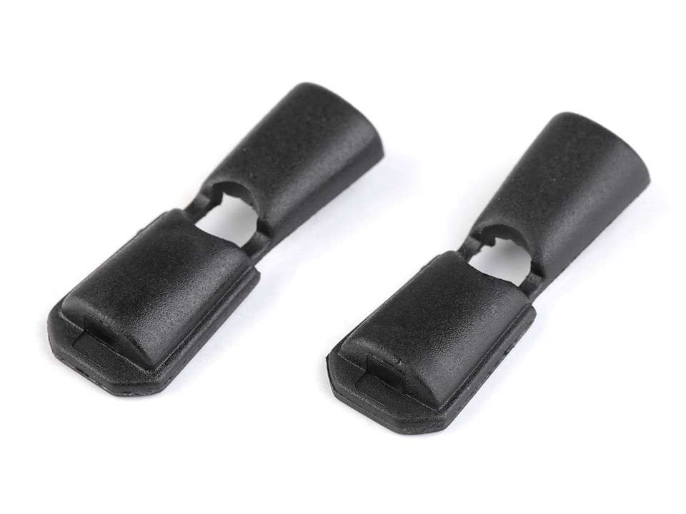 Capăt șnur, 13x19 mm - Negru (20 Bucăți)