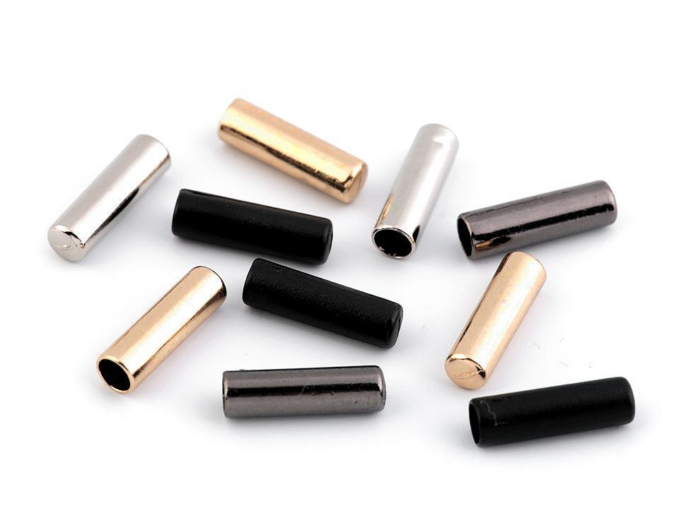 Capăt metalic șnur, ø4 mm - Nichel negru (10 Bucăți)