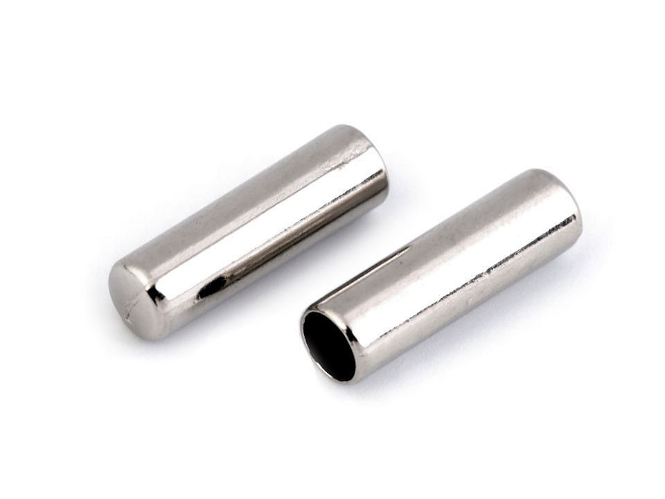 Capăt metalic șnur, ø4 mm - Nichel negru (10 Bucăți)