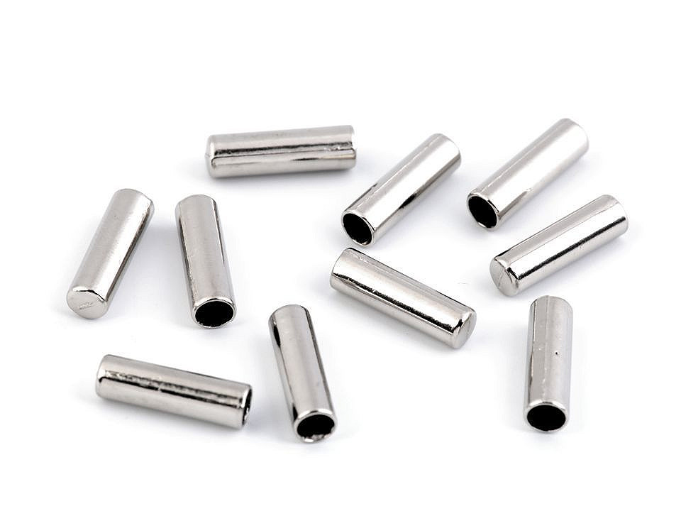 Capăt metalic șnur, ø4 mm - Nichel negru (10 Bucăți)