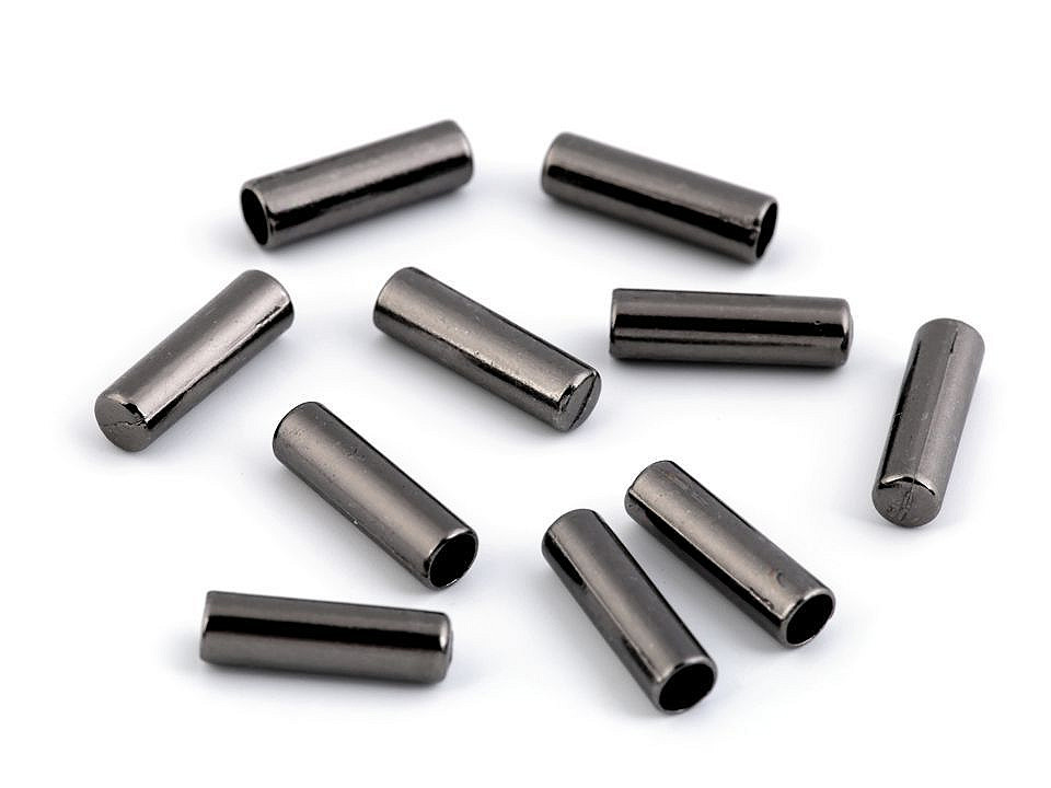 Capăt metalic șnur, ø4 mm - Nichel negru (10 Bucăți)