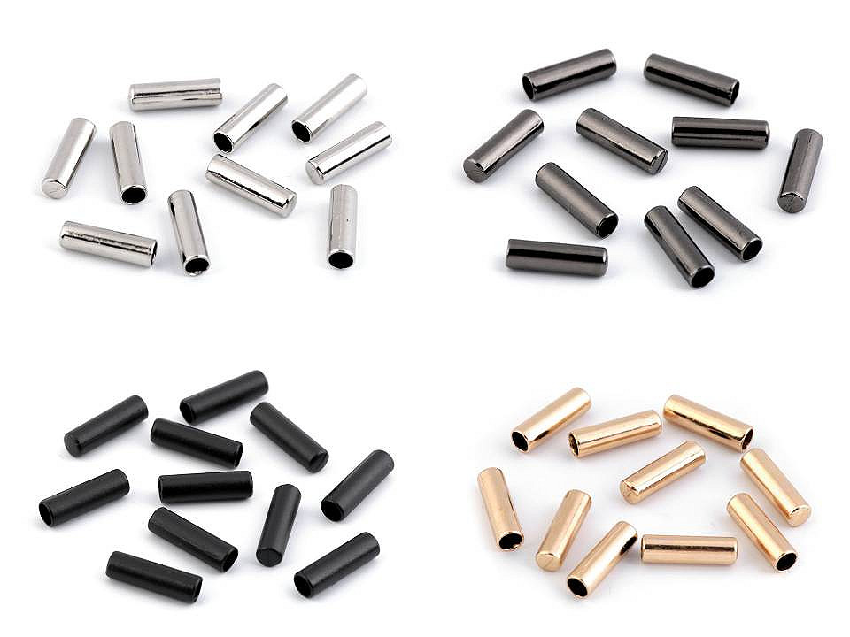 Capăt metalic șnur, ø4 mm - Nichel negru (10 Bucăți)