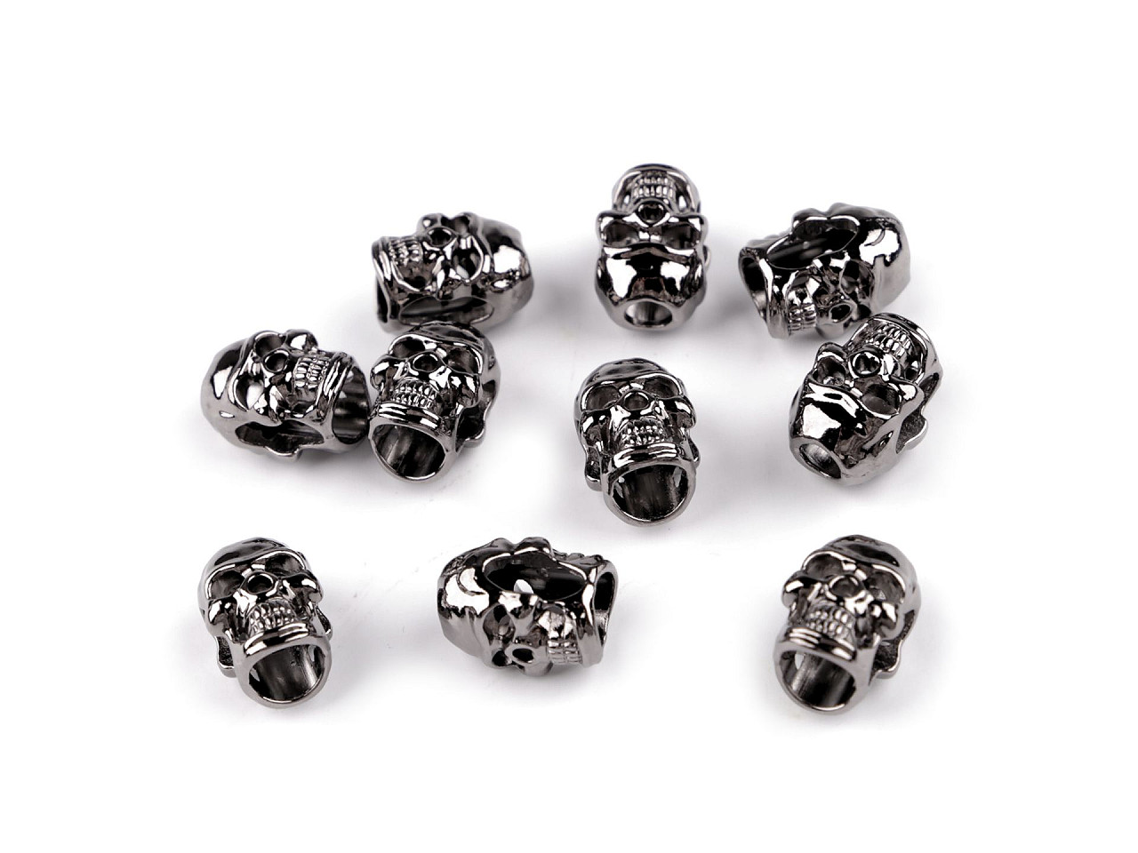 Capat de snur metalic ø4 mm / ornament craniu - Nichel negru (2 Bucăți)