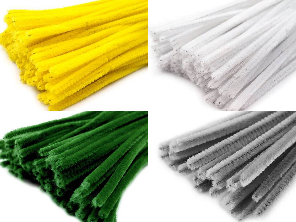 Sârmă plușată, ø6 mm, lungime 30 cm - Verde crud (20 Bucăți)