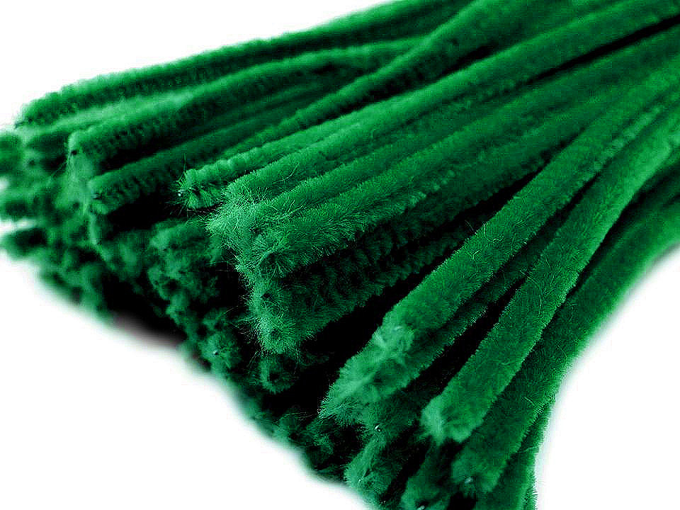 Sârmă plușată, ø6 mm, lungime 30 cm - Verde crud (20 Bucăți)