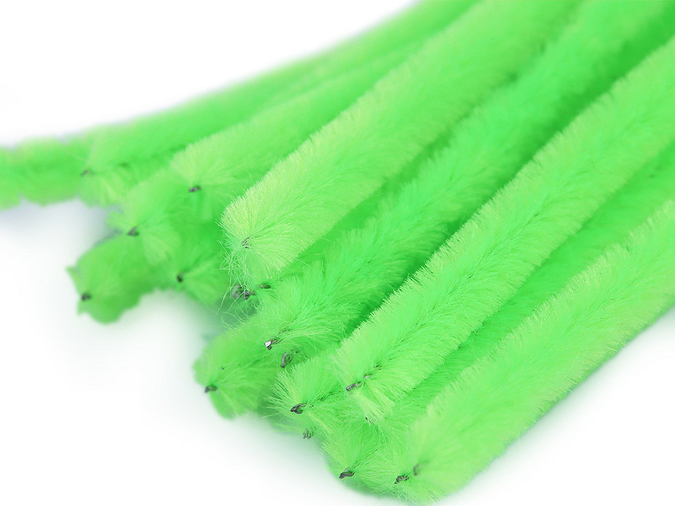 Sârmă plușată, ø6 mm, lungime 30 cm - Verde crud (20 Bucăți)